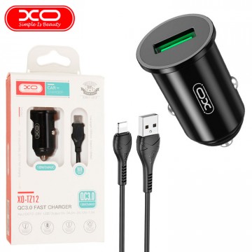 Автомобильное зарядное устройство XO TZ12 QC3.0 1USB 18W Lightning black в Одессе