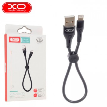 USB кабель XO NB179 Lightning 0.25m черный в Одессе