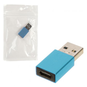 Переходник TU001 Metal Type-C - USB 3.0 голубой в Одессе