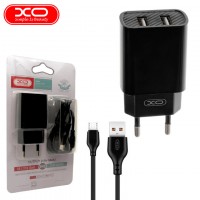 Сетевое зарядное устройство XO L71 2USB 2.4A micro-USB black