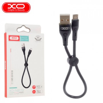 USB кабель XO NB179 micro USB 0.25m черный в Одессе