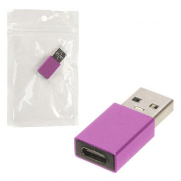 Переходник TU001 Metal Type-C - USB 3.0 розовый в Одессе