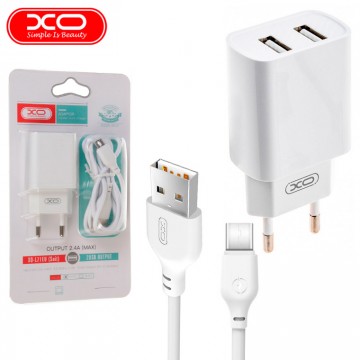 Сетевое зарядное устройство XO L71 2USB 2.4A Type-C white в Одессе