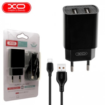 Сетевое зарядное устройство XO L71 2USB 2.4A Type-C black в Одессе