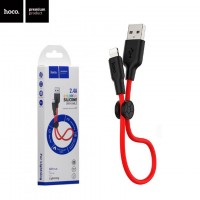 USB кабель Hoco X21 Plus Lightning 0.25m черно-красный