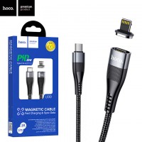 USB кабель Hoco U99 Магнитный Type-C - Lightning 100W 1.2m черный