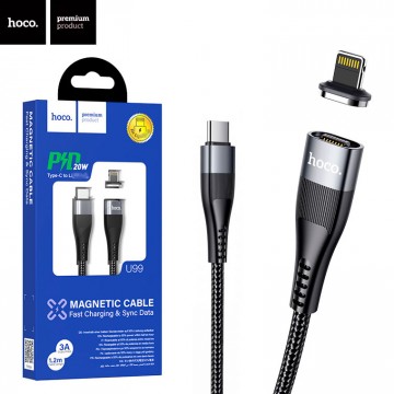 USB кабель Hoco U99 Магнитный Type-C - Lightning 100W 1.2m черный в Одессе