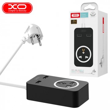 Сетевой удлинитель XO WL03 1 розетка 2USB 1.8М black в Одессе