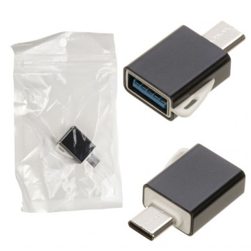 Переходник TU002 Metal USB 3.0 - Type-C черный в Одессе