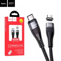 USB кабель Hoco U99 Магнитный Type-C - Type-C 100W 1m черный