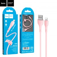 USB кабель Hoco X49 Lightning 1m розовый