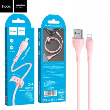 USB кабель Hoco X49 Lightning 1m розовый в Одессе