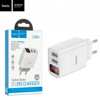 Сетевое зарядное устройство Hoco C86A 2USB 2.4A white