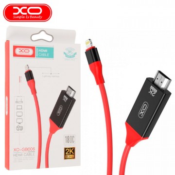 Переходник XO GB006 2K 60HZ Lightning - HDMI 1.8m черный в Одессе