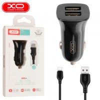 Автомобильное зарядное устройство XO TZ10 2USB 2.4A Type-C черный