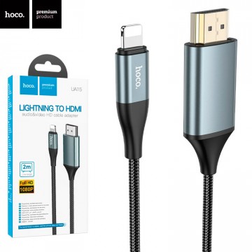 Переходник Hoco UA15 Lightning - HDMI 2m серый в Одессе