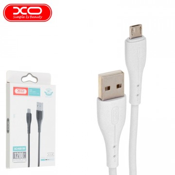USB кабель XO NB159 USB - micro USB 1.2m белый в Одессе
