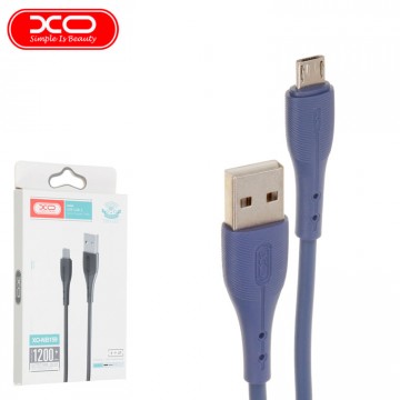 USB кабель XO NB159 USB - micro USB 1.2m синий в Одессе