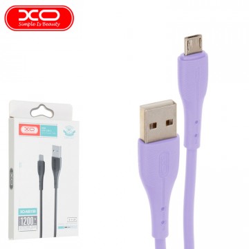 USB кабель XO NB159 USB - micro USB 1.2m фиолетовый в Одессе