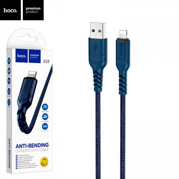 USB кабель Hoco X59 USB - Lightning 1m синий в Одессе