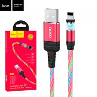 USB кабель Hoco U90 USB - Lightning 1m красный