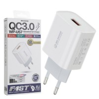 Сетевое зарядное устройство WK WP-U57 QC3.0 1USB 2.4A white