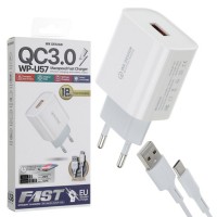 Сетевое зарядное устройство WK WP-U57a QC3.0 1USB 2.4A Type-C white