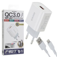 Сетевое зарядное устройство WK WP-U57i QC3.0 1USB 2.4A Lightning white