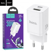 Сетевое зарядное устройство Hoco N13 PD30W + QC3.0 1USB 3A white