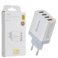 Сетевое зарядное устройство WK WP-U125 QC3.0 4USB 18W white