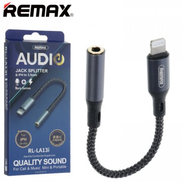 Переходник Remax RL-LA13i Lightning to AUX серый в Одессе