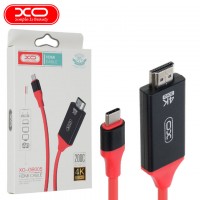 Переходник XO GB005 4K Type-C - HDMI 2m черно-красный