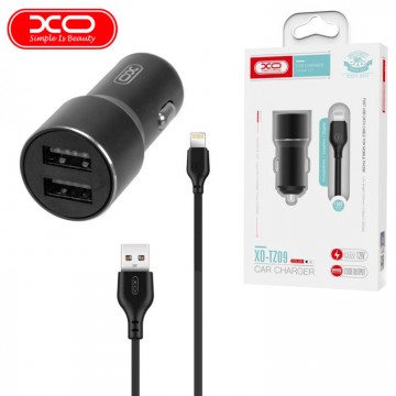 Автомобильное зарядное устройство XO TZ09 2USB 2.4A Lightning gray в Одессе