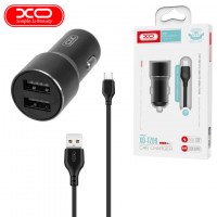 Автомобильное зарядное устройство XO TZ09 2USB 2.4A micro-USB gray