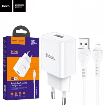 Сетевое зарядное устройство Hoco N9 1USB 2.1A Lightning white в Одессе