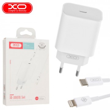 Сетевое зарядное устройство XO L80 PD 10W 2.0A 10W Type-C - Lightning white в Одессе