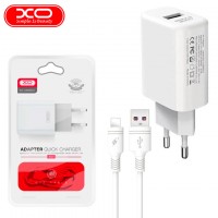 Сетевое зарядное устройство XO L85D QC3.0 1USB 18W Lightning white