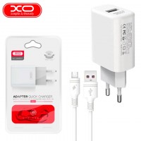 Сетевое зарядное устройство XO L85D QC3.0 1USB 18W micro-USB white