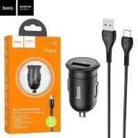 Автомобильное зарядное устройство Hoco Z43 QC3.0 1USB Type-C black