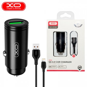 Автомобильное зарядное устройство XO CC39 QC3.0 1USB 18W Lightning black в Одессе