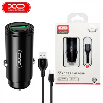 Автомобильное зарядное устройство XO CC39 QC3.0 1USB 18W micro-USB black в Одессе