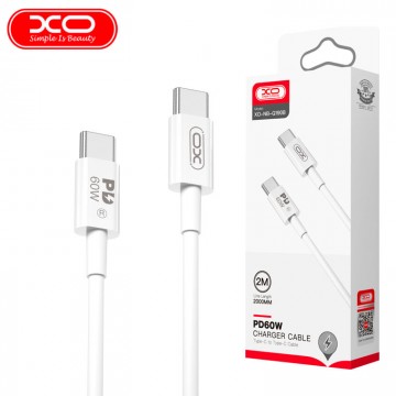 USB кабель XO NB-Q190B Type-C - Type-C 2m белый в Одессе