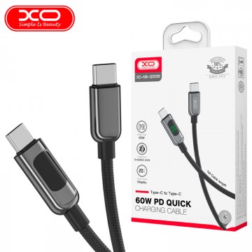 USB кабель XO NB-Q203B Type-C - Type-C 1m черный в Одессе