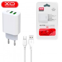 Сетевое зарядное устройство XO L85C 2USB 2.4A micro-USB white