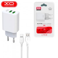 Сетевое зарядное устройство XO L85C 2USB 2.4A Type-C white