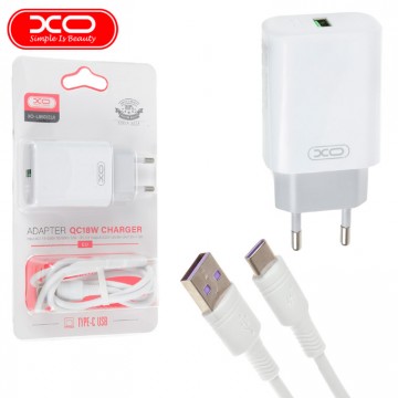 Сетевое зарядное устройство XO L85D QC3.0 1USB 18W Type-C white в Одессе