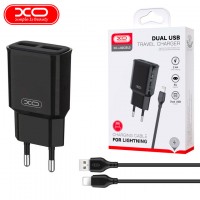 Сетевое зарядное устройство XO L92C 2USB 2.4A Lightning black