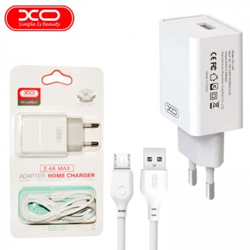 Сетевое зарядное устройство XO L93 1USB 2.4A micro-USB white в Одессе