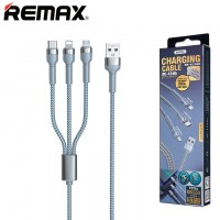 USB кабель Remax RC-124 3in1 Lightning-micro USB-Type-C серебристый