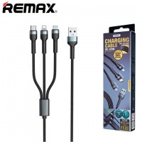 USB кабель Remax RC-124 3in1 Lightning-micro USB-Type-C черный